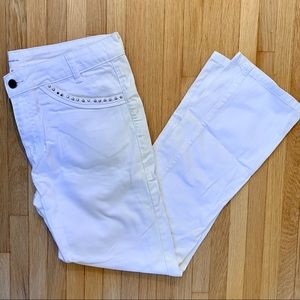 Vanessa Bruno White Studded Boot Jeans